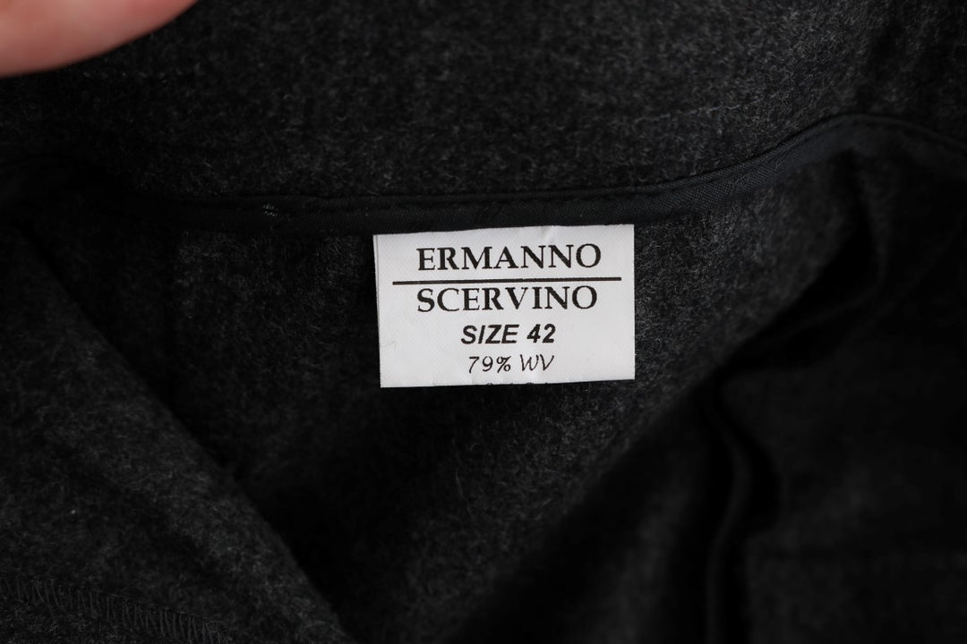 Ermanno Scervino Graue Schurwolle Skinny Freizeithose