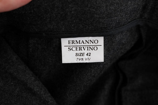 Ermanno Scervino Graue Schurwolle Skinny Freizeithose