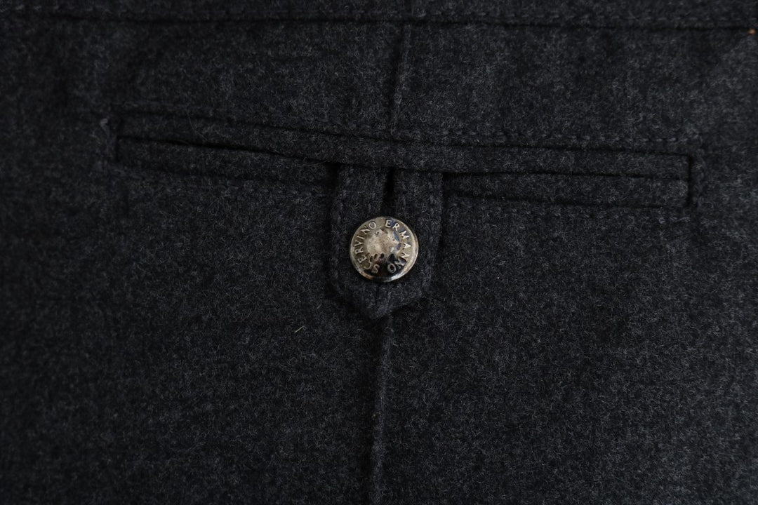 Ermanno Scervino Graue Schurwolle Skinny Freizeithose