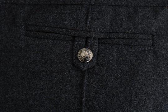Ermanno Scervino Graue Schurwolle Skinny Freizeithose