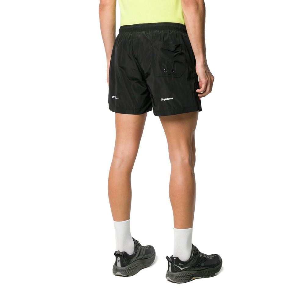 Marcelo Burlon Schwarze Polyamid-Badehose für Männer