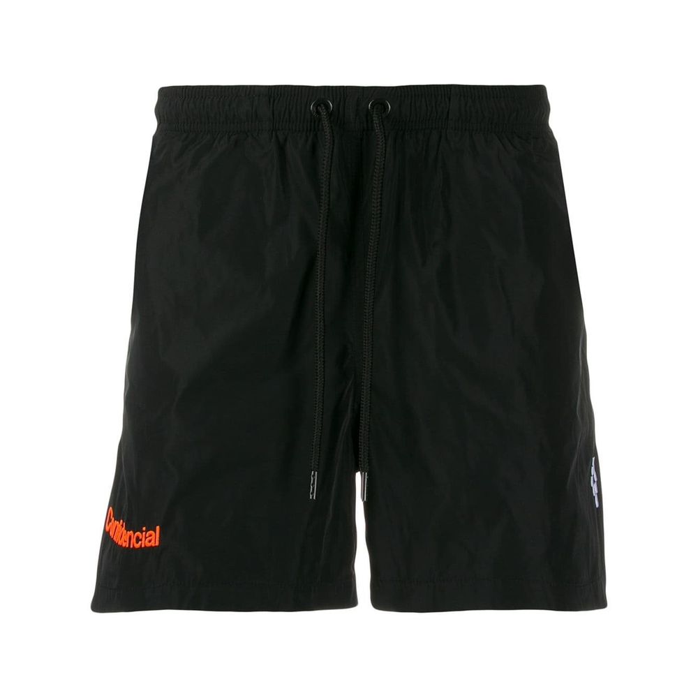 Marcelo Burlon Schwarze Polyamid-Badehose für Männer