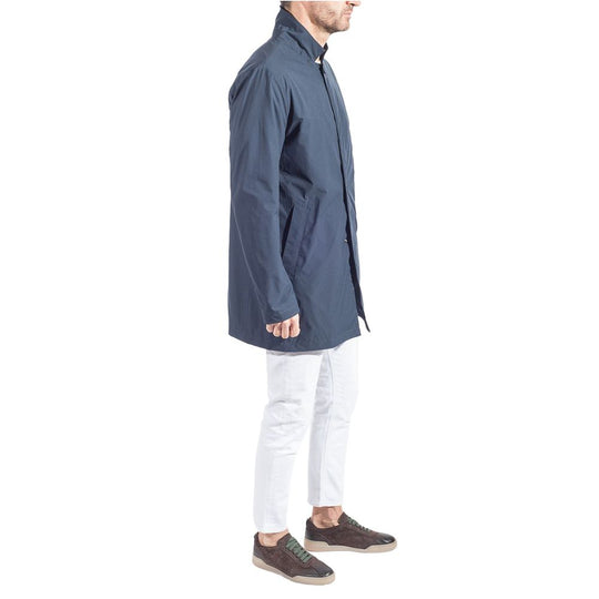 People Of Shibuya Blue Recycled Polyester Trench Coat for Men