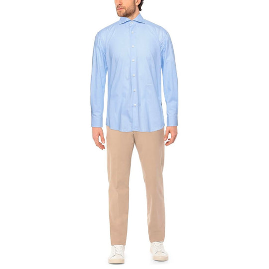 Aquascutum Hellblaues Baumwollhemd für Männer