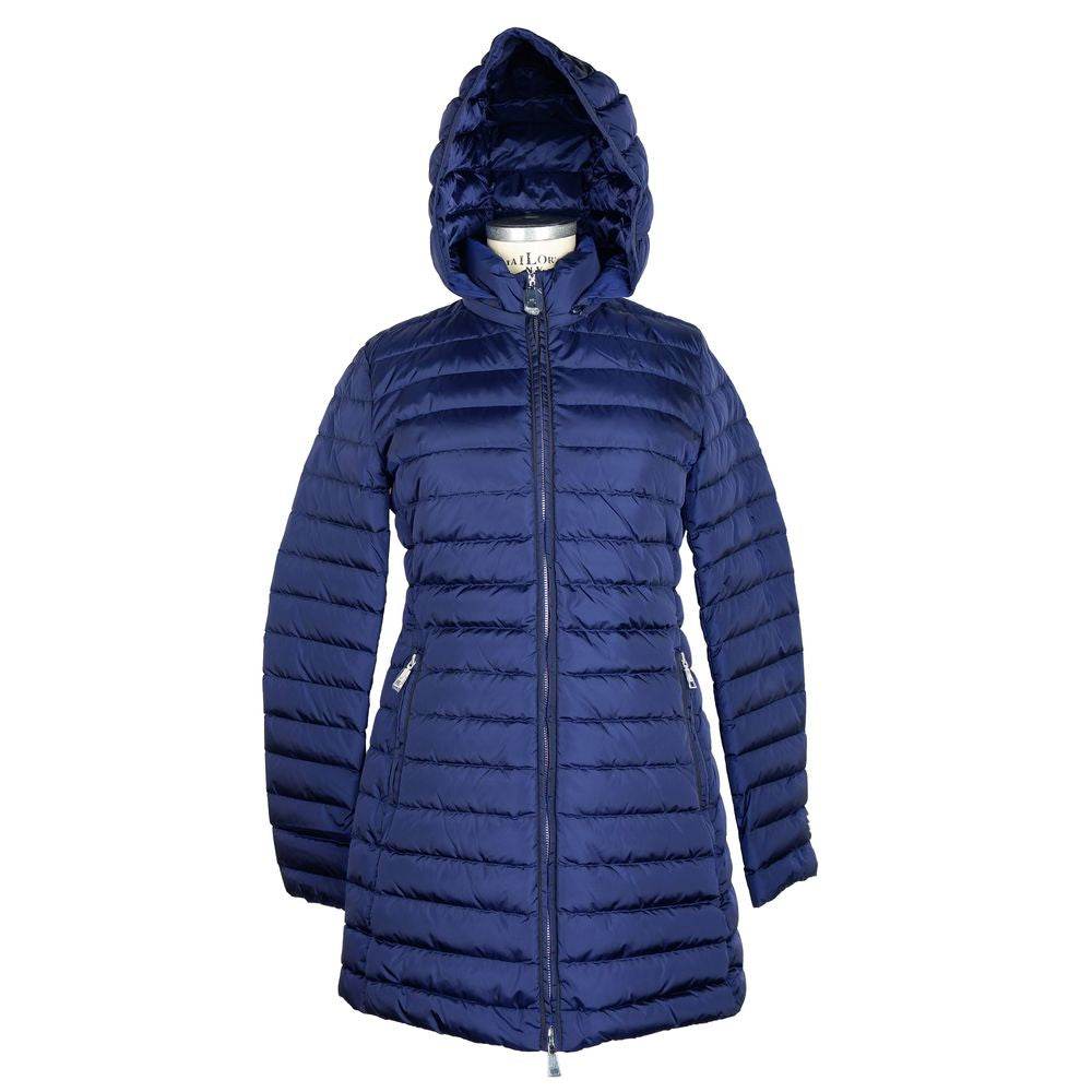 Add Elegante blaue Daunen-Pufferjacke mit Kapuze - Léoré