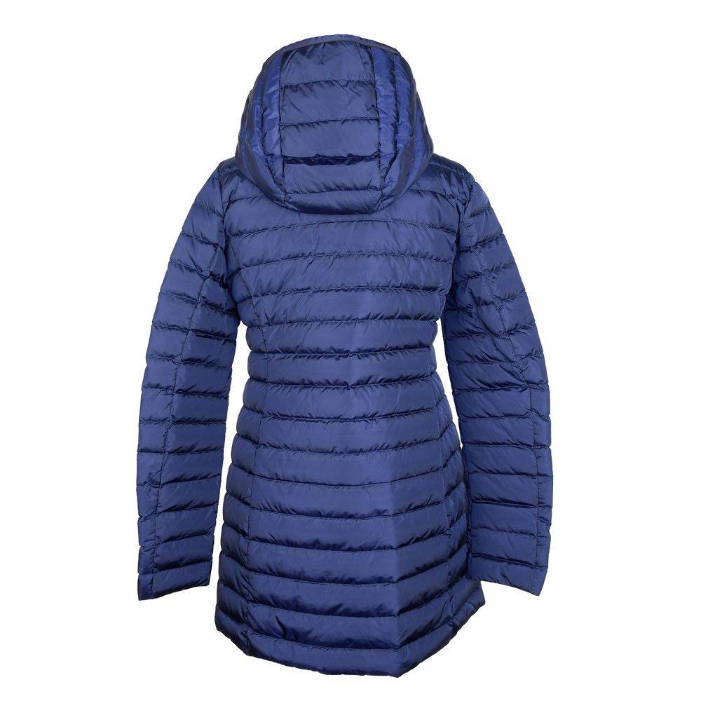 Add Elegante blaue Daunen-Pufferjacke mit Kapuze - Léoré