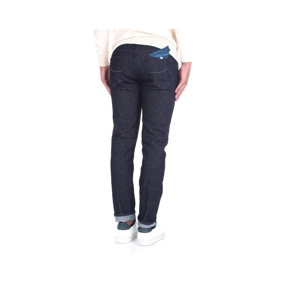 Jacob Cohen Schmal geschnittene Designer-Jeans mit Lederdetails