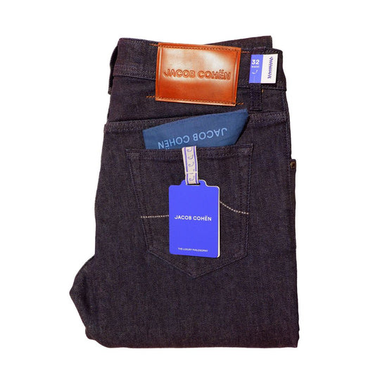 Jacob Cohen Schmal geschnittene Designer-Jeans mit Lederdetails