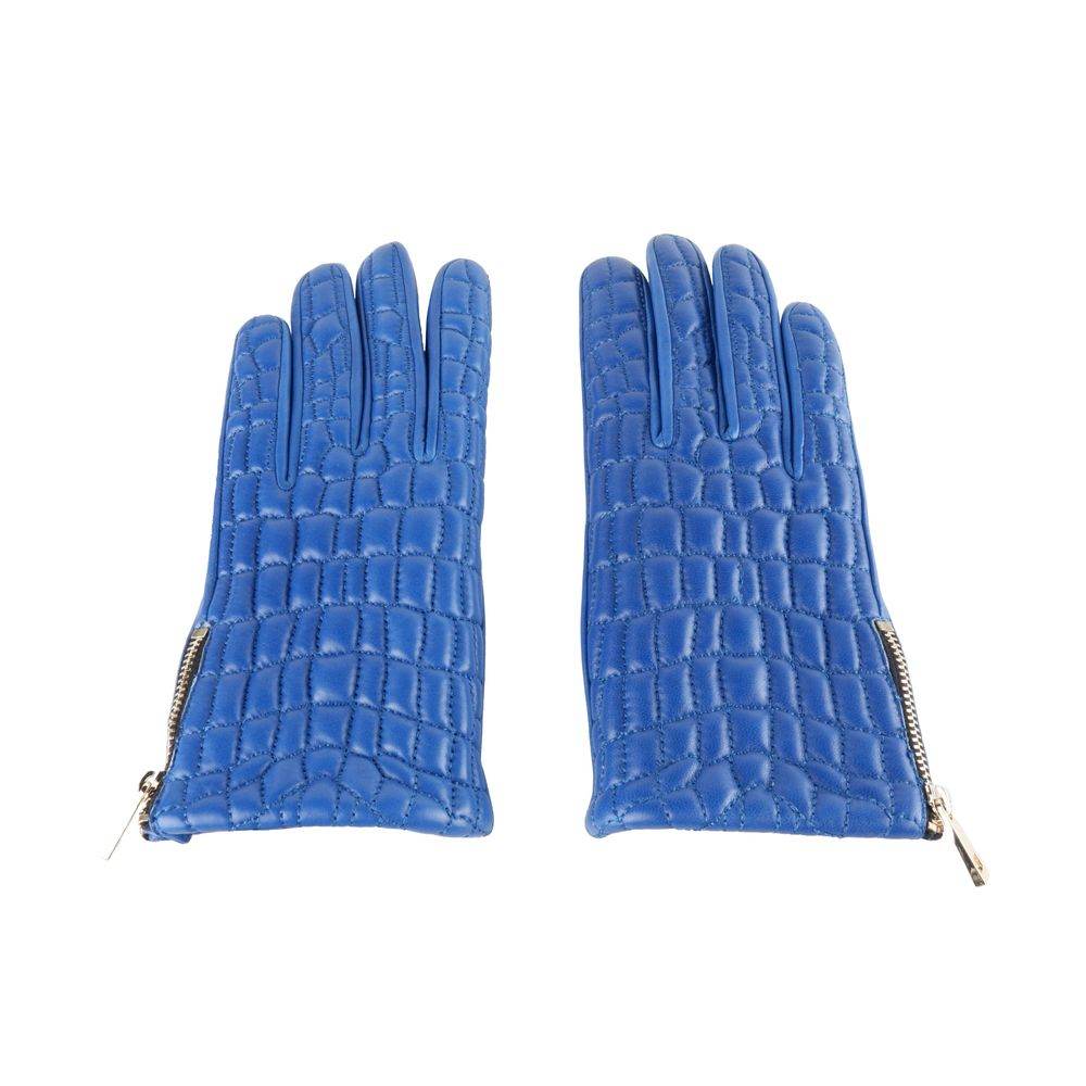 Cavalli Class Blauer Lammfell-Damenhandschuh - Léoré