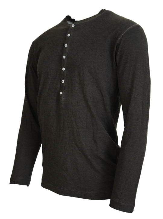 Dsquared² Grauer Baumwoll-Leinen Pullover mit langen Ärmeln