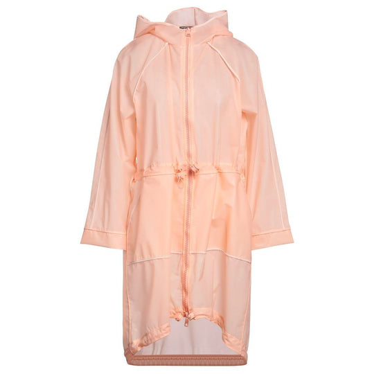 Elisabetta Franchi Elegante puderrosa wasserdichte lange Jacke