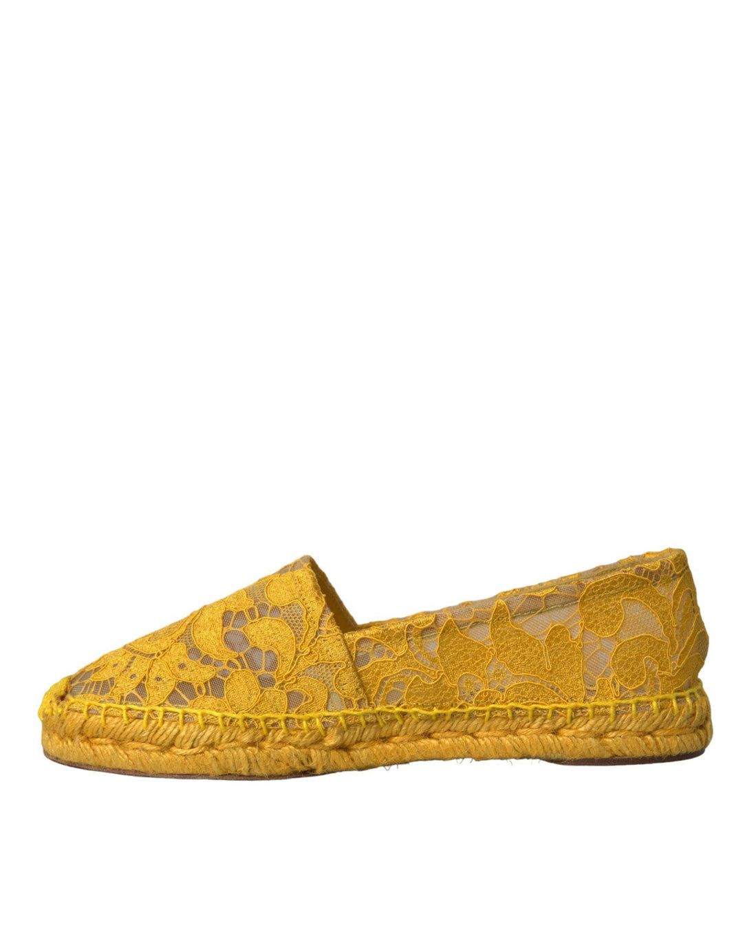 Dolce & Gabbana Gelb Taormina Lace Espadrille Loafers Flats Schuhe - Léoré