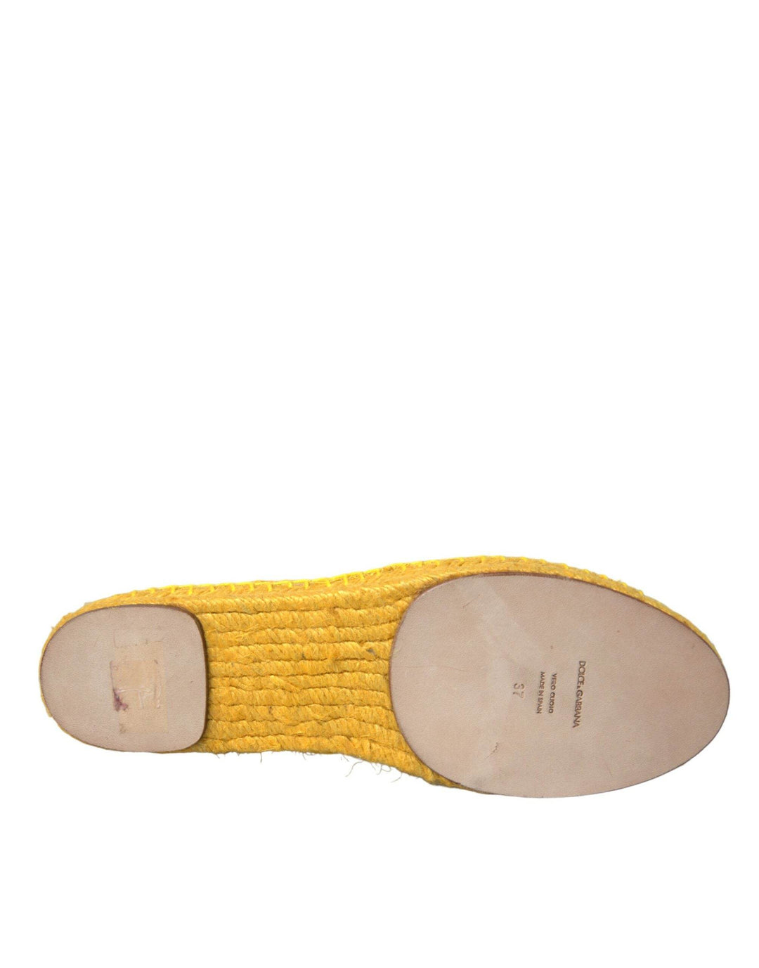 Dolce & Gabbana Gelb Taormina Lace Espadrille Loafers Flats Schuhe - Léoré