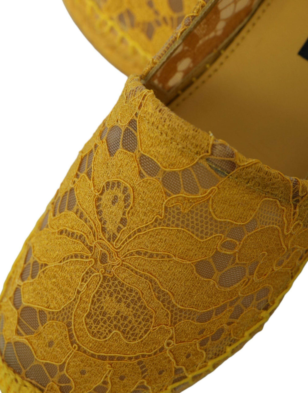 Dolce & Gabbana Gelb Taormina Lace Espadrille Loafers Flats Schuhe - Léoré