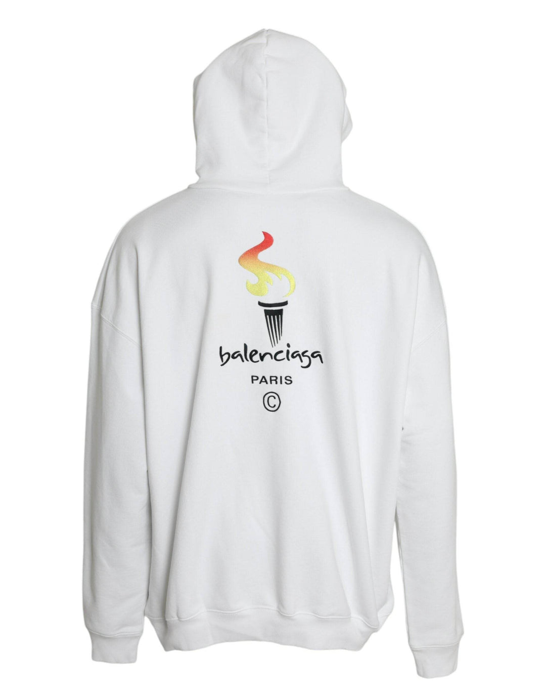 Balenciaga Weißer Baumwoll-Logo-Pullover mit Kapuze Sweatshirt Pullover - Léoré