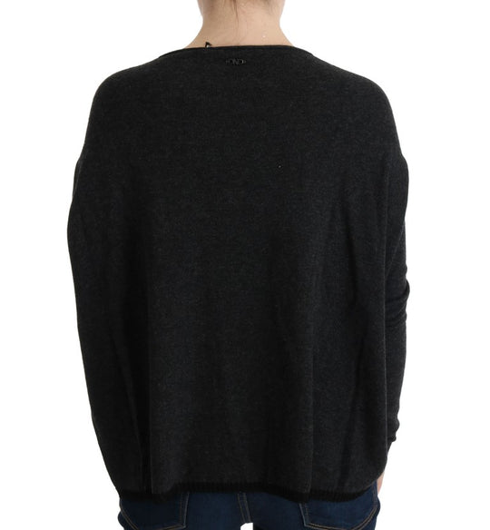 Costume National Grauer Viskose-Strickpullover