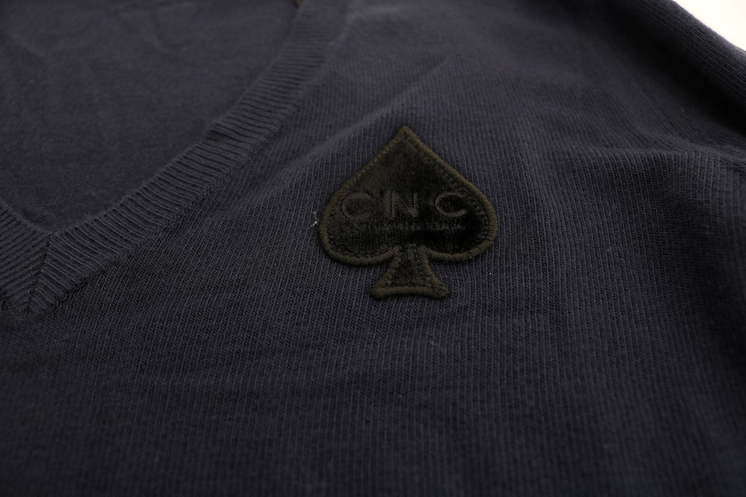 Costume National Blauer Pullover mit V-Ausschnitt aus Viskose