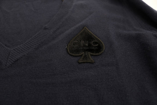 Costume National Blauer Pullover mit V-Ausschnitt aus Viskose
