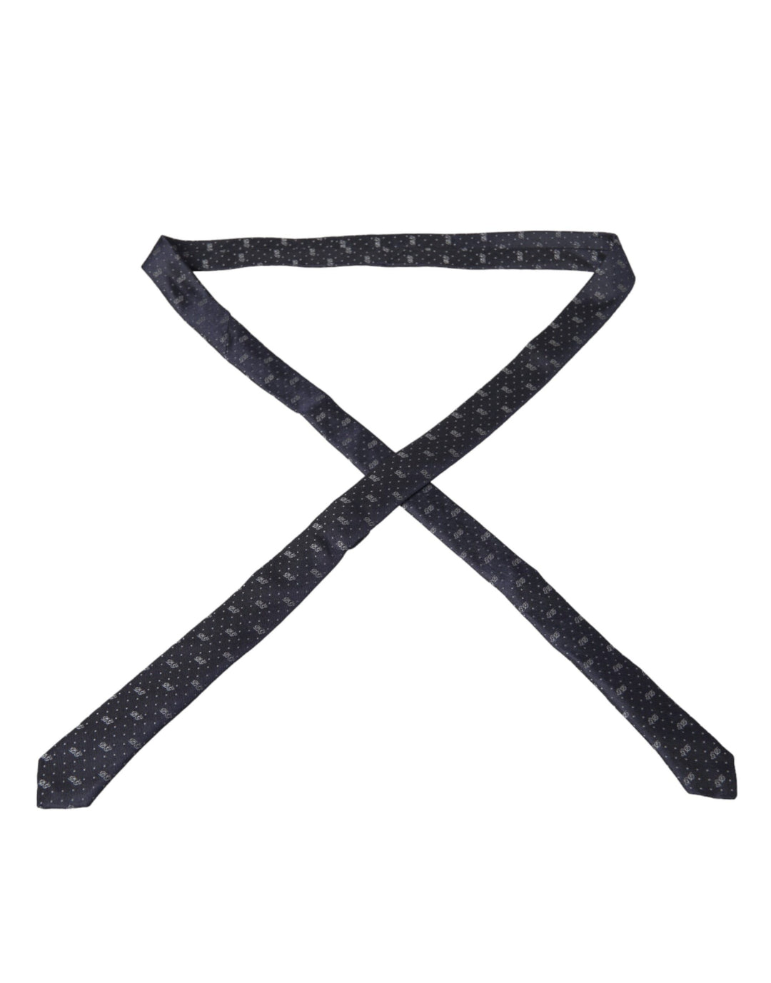 Dolce & Gabbana Blaue DG Logo 100% Seide Verstellbare Krawatte