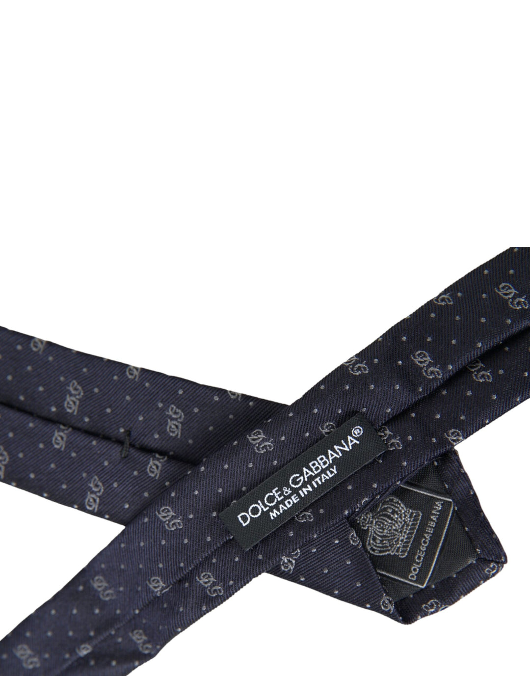 Dolce & Gabbana Blaue DG Logo 100% Seide Verstellbare Krawatte