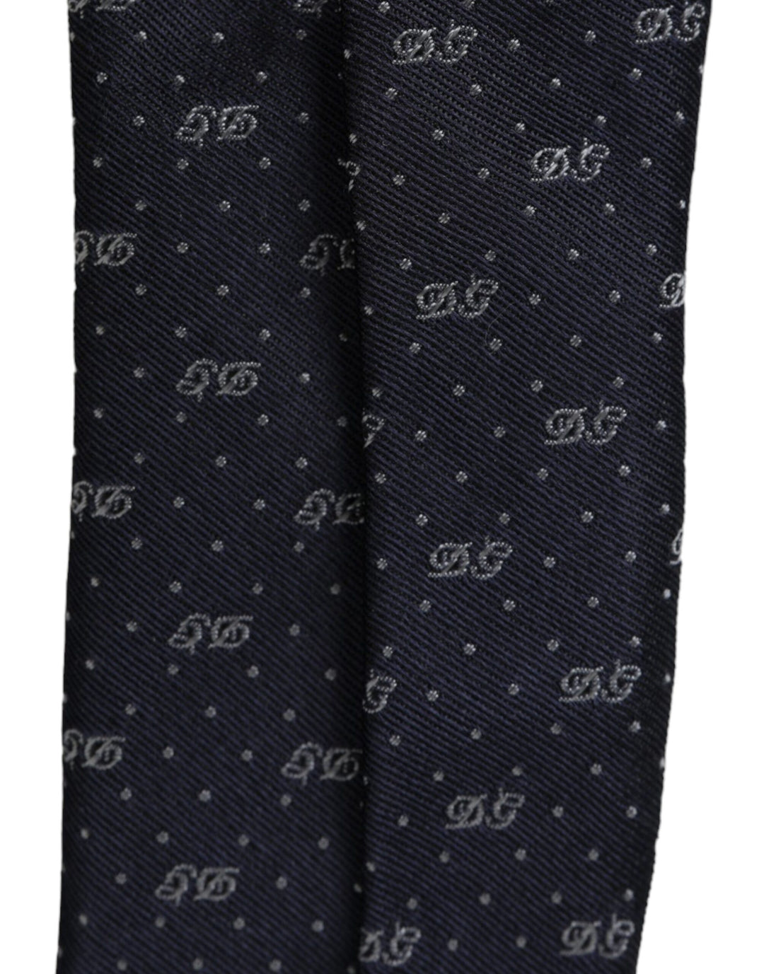 Dolce & Gabbana Blaue DG Logo 100% Seide Verstellbare Krawatte