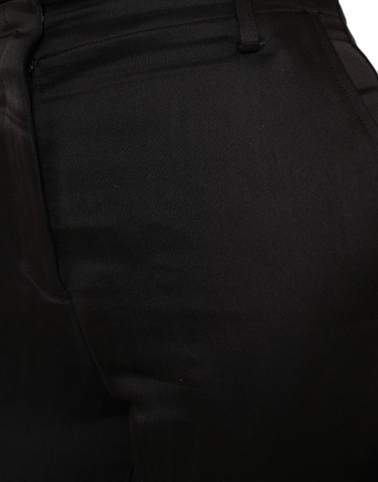 Ermanno Scervino Schwarze Capri-Hose mit hoher Taille und verkürzter Hose