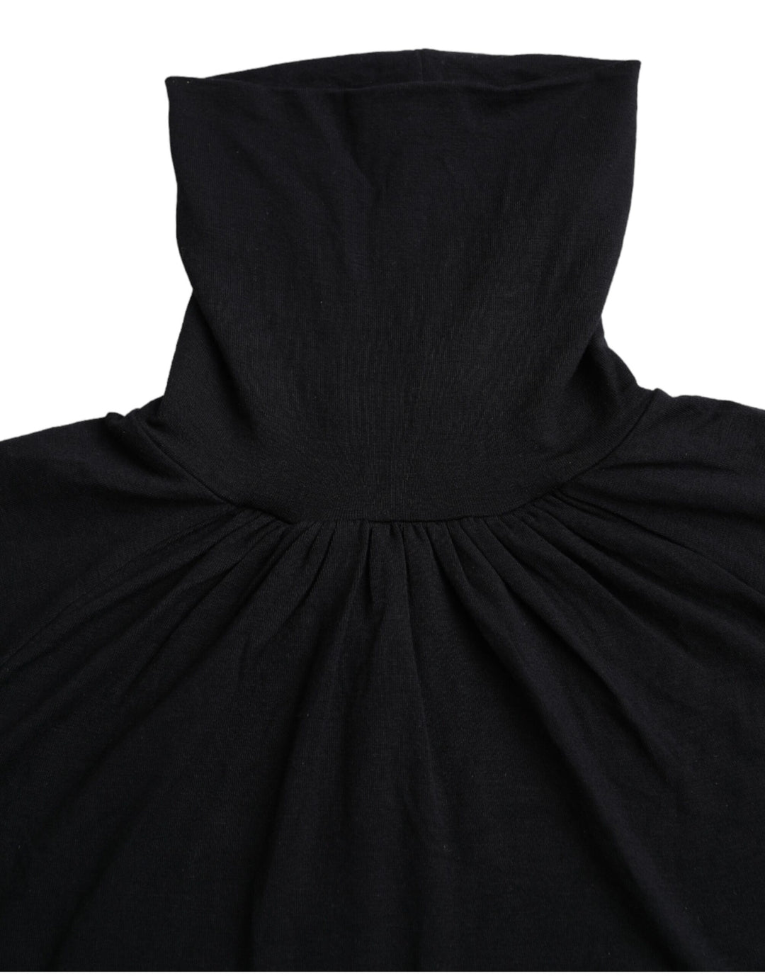 Costume National Schwarzes Kurzarm-Top mit Rollkragen aus Viskose