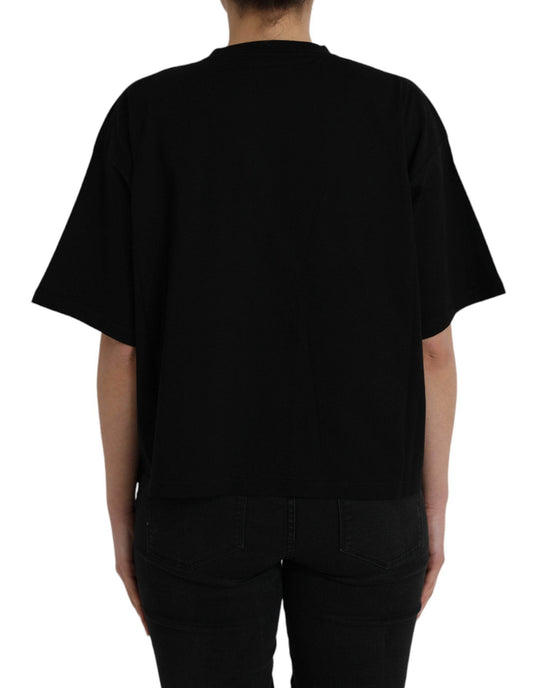 Balenciaga Schwarzes Baumwoll-Logo-T-Shirt mit Rundhalsausschnitt und kurzen Ärmeln - Léoré