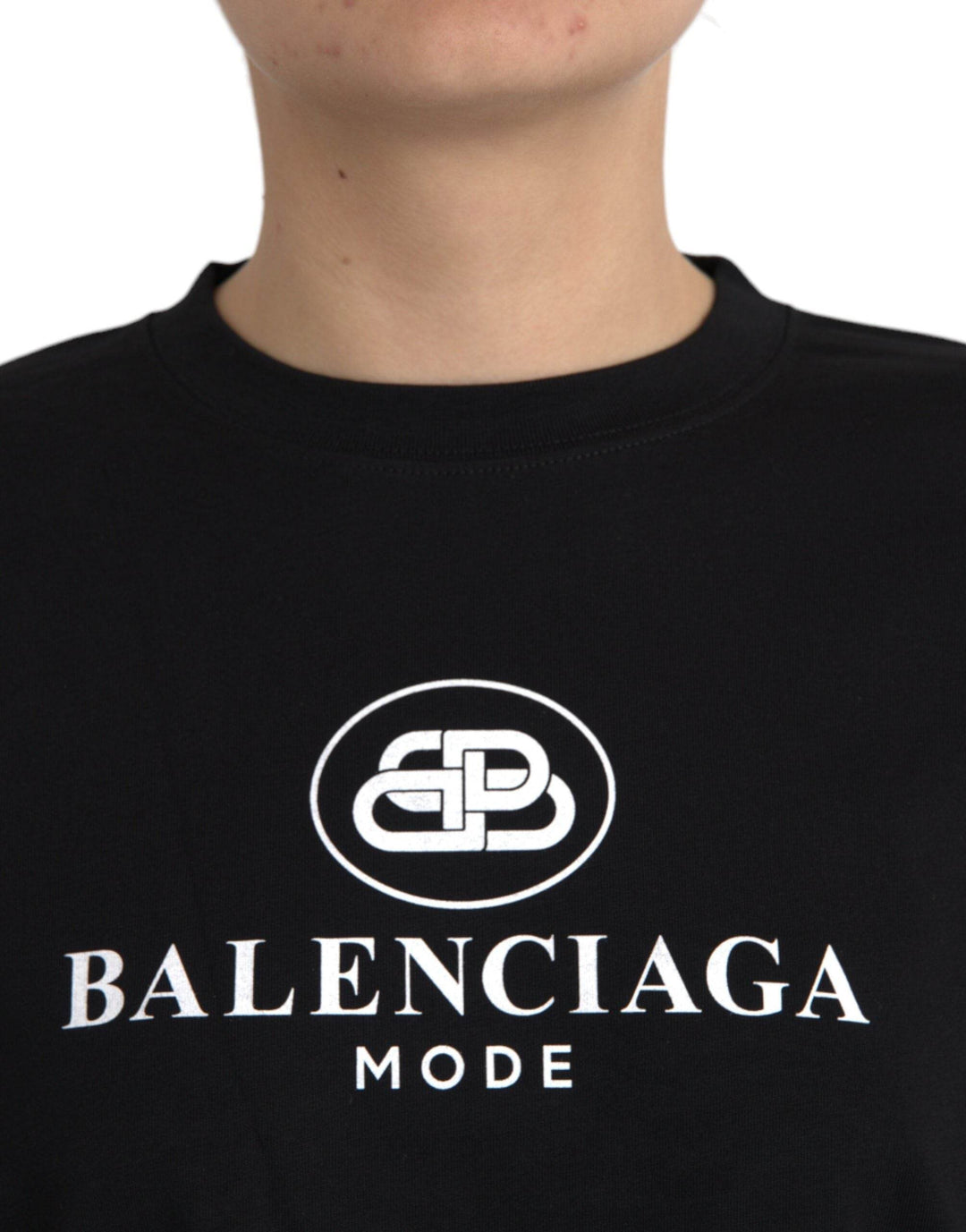 Balenciaga Schwarzes Baumwoll-Logo-T-Shirt mit Rundhalsausschnitt und kurzen Ärmeln - Léoré