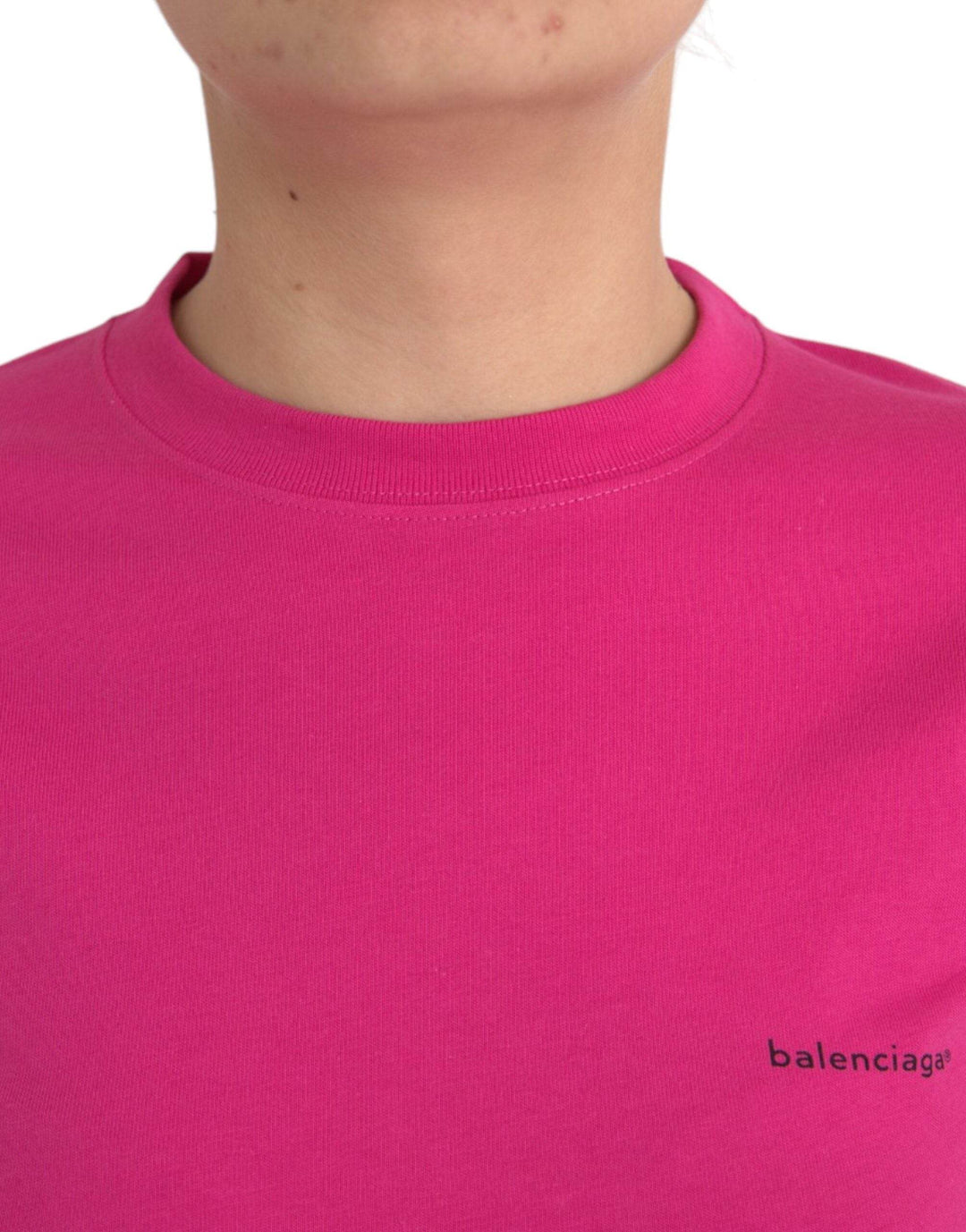Balenciaga Rosa Baumwolle Rundhalsausschnitt Kurzarm-T-Shirt - Léoré