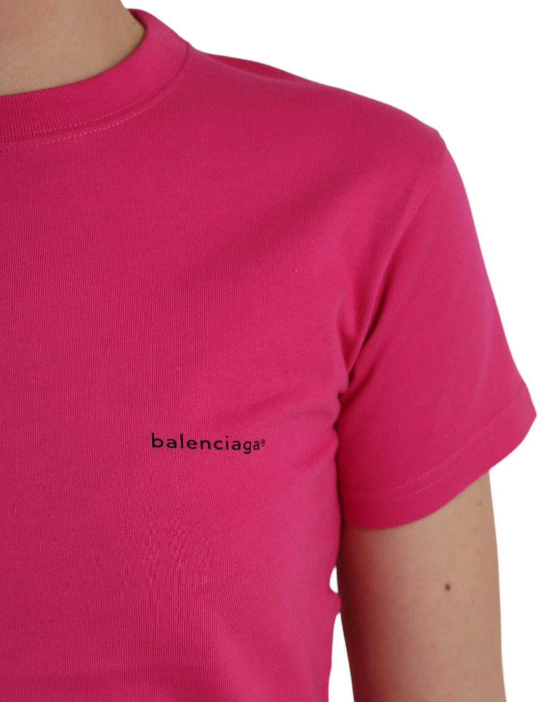 Balenciaga Rosa Baumwolle Rundhalsausschnitt Kurzarm-T-Shirt - Léoré