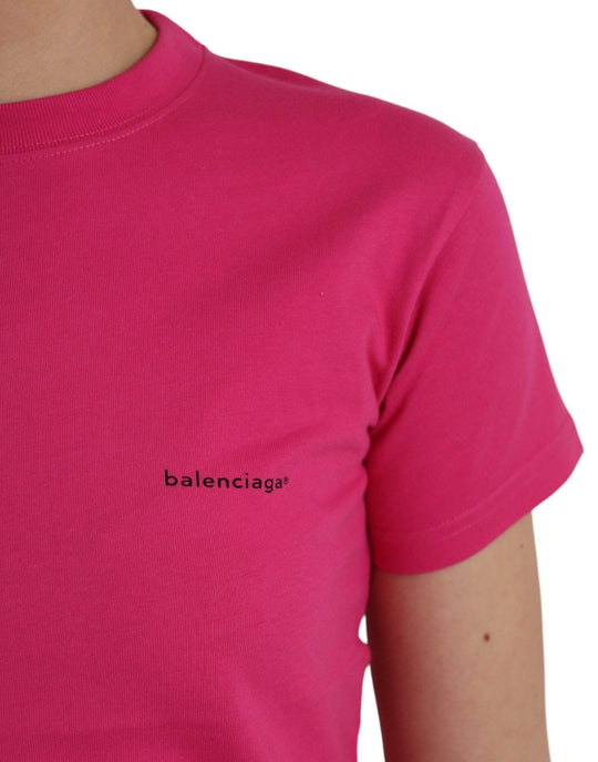 Balenciaga Rosa Baumwolle Rundhalsausschnitt Kurzarm-T-Shirt - Léoré