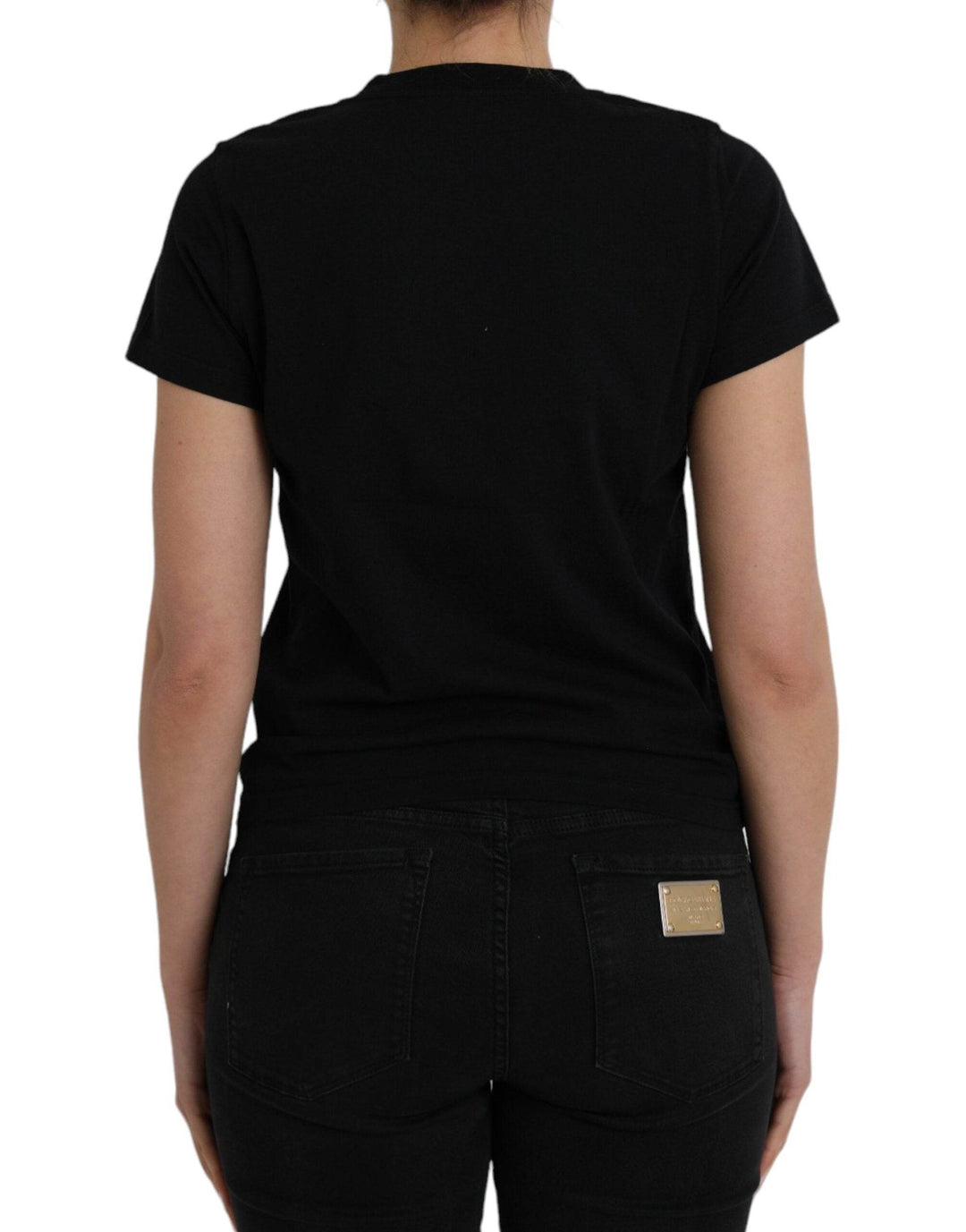 Balenciaga Schwarzes T-Shirt mit Rundhalsausschnitt und kurzen Ärmeln aus Baumwolle mit Logodruck - Léoré