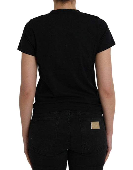 Balenciaga Schwarzes T-Shirt mit Rundhalsausschnitt und kurzen Ärmeln aus Baumwolle mit Logodruck - Léoré