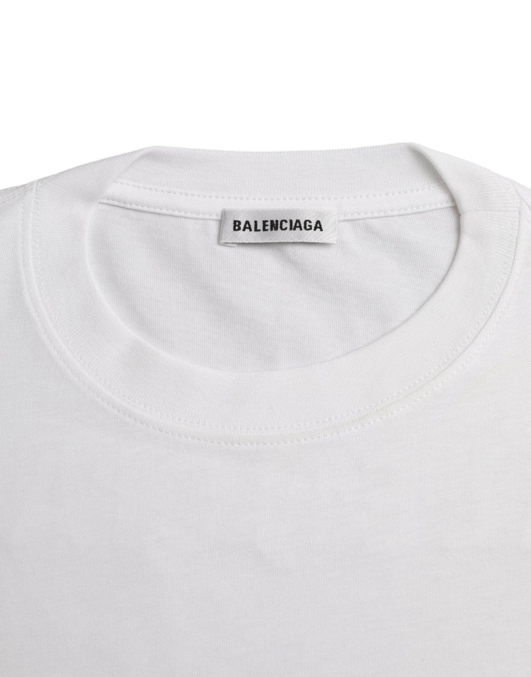 Balenciaga Weißes Baumwoll-T-Shirt mit Rundhalsausschnitt und kurzen Ärmeln - Léoré