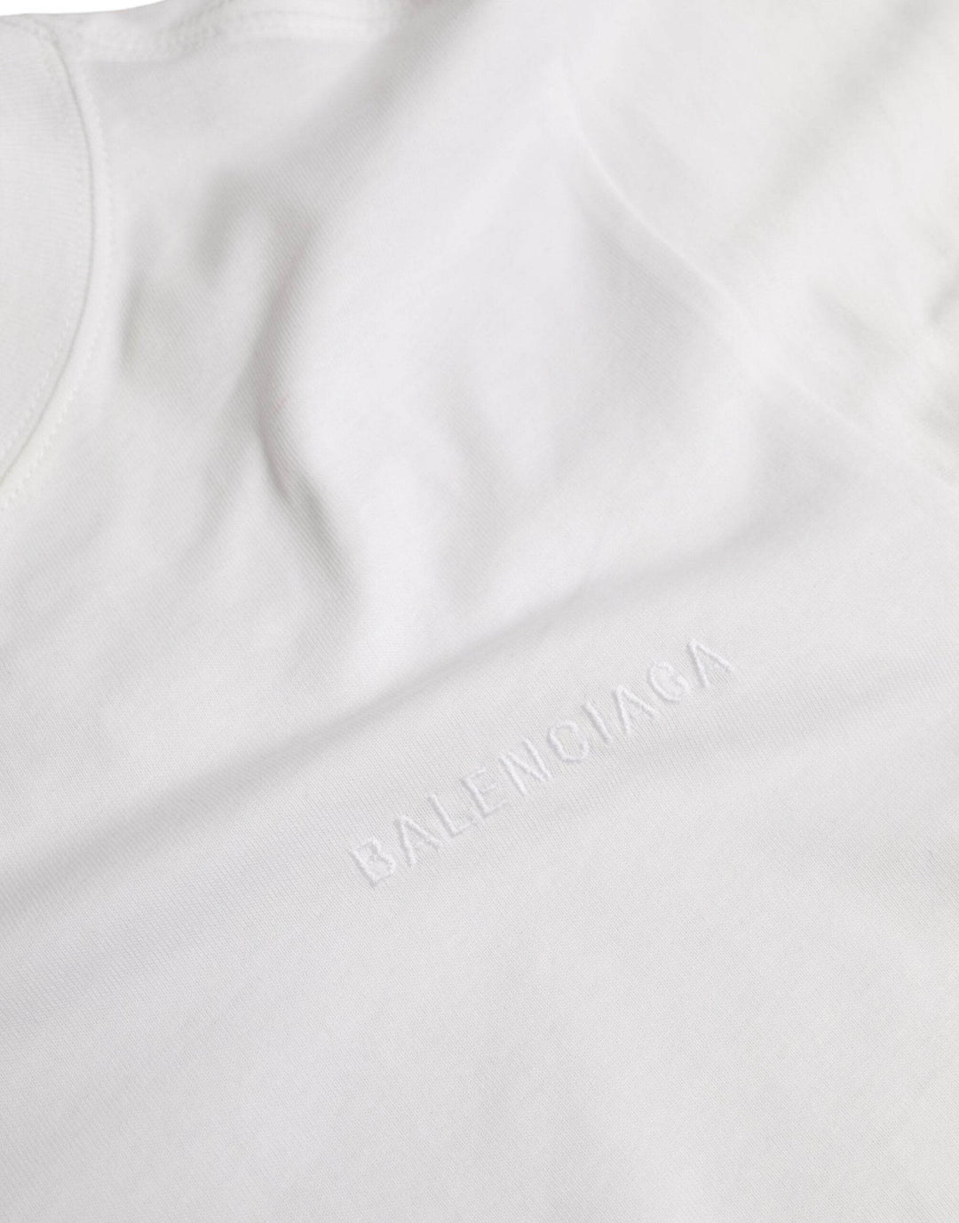 Balenciaga Weißes Baumwoll-T-Shirt mit Rundhalsausschnitt und kurzen Ärmeln - Léoré