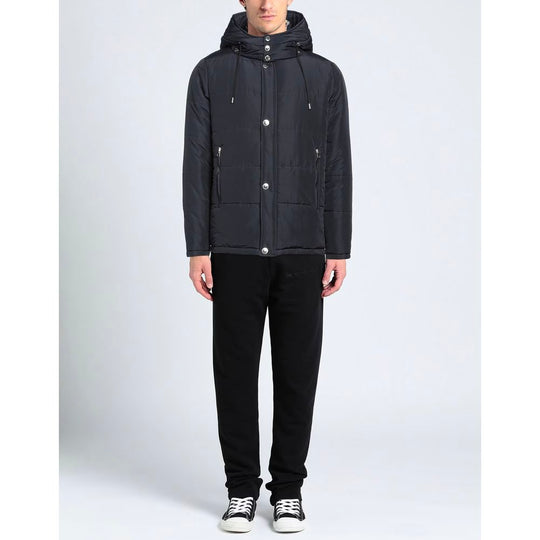 Aquascutum Elegante blaue Jacke mit abnehmbarer Kapuze