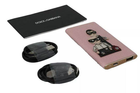Dolce & Gabbana Schicke rosa Leder-Powerbank - Léoré