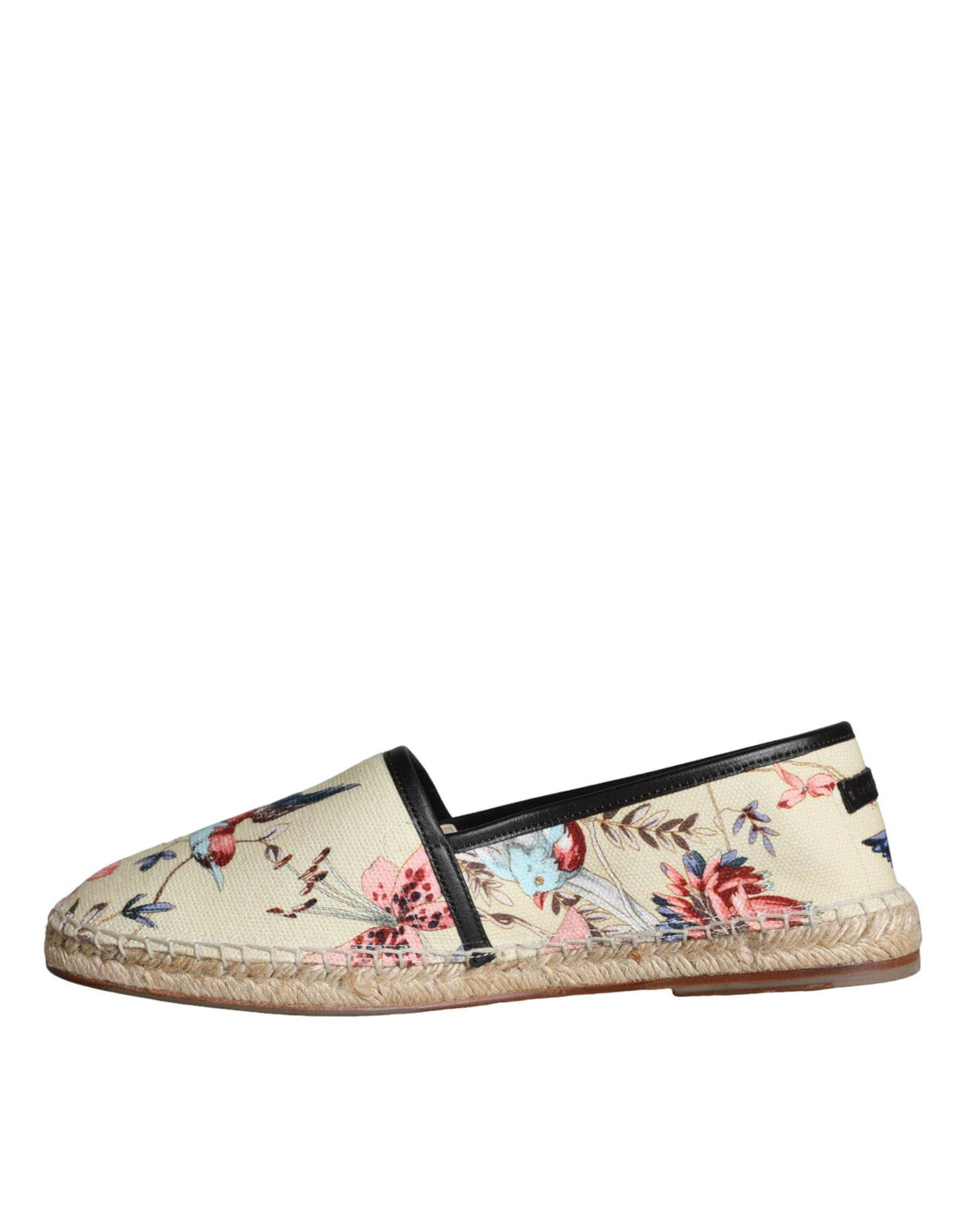 Dolce & Gabbana Beige Floral Canvas Espadrilles Slip On Schuhe - Léoré