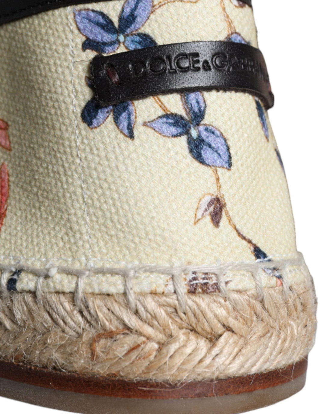 Dolce & Gabbana Beige Floral Canvas Espadrilles Slip On Schuhe - Léoré