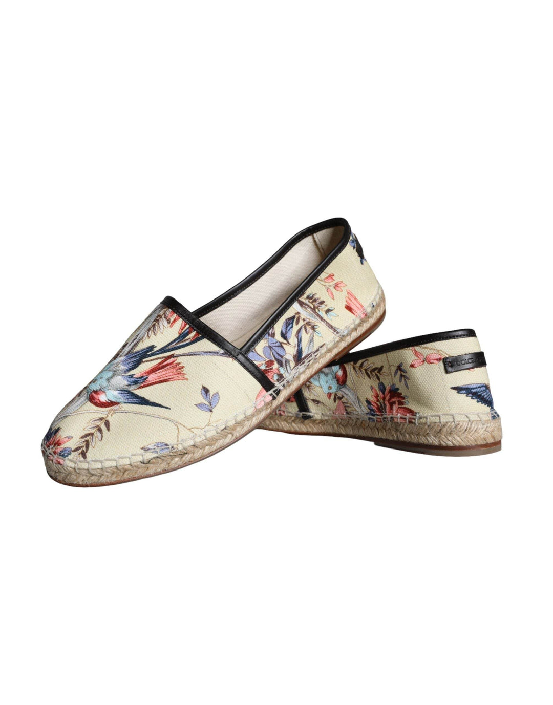 Dolce & Gabbana Beige Floral Canvas Espadrilles Slip On Schuhe - Léoré