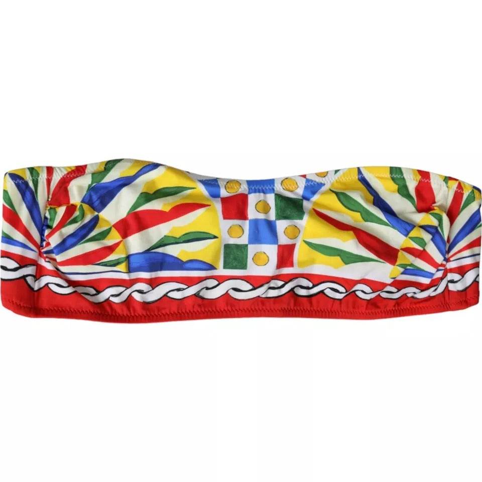 Dolce & Gabbana Multicolor Carretto Bandeau Bademode Top Bikini - Léoré