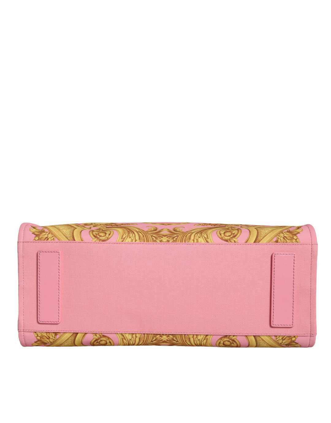 Versace Rosa bedruckte große Einkaufstasche aus Leder