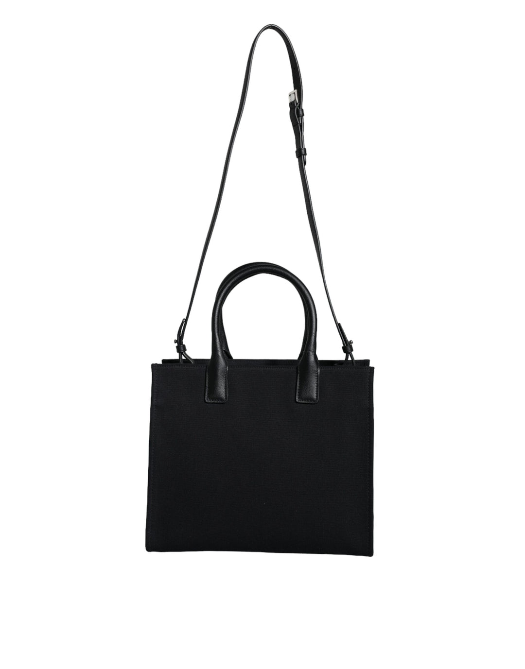 Versace Schwarze Top Handle Canvas Leder Logo Crossbody Tote Bag