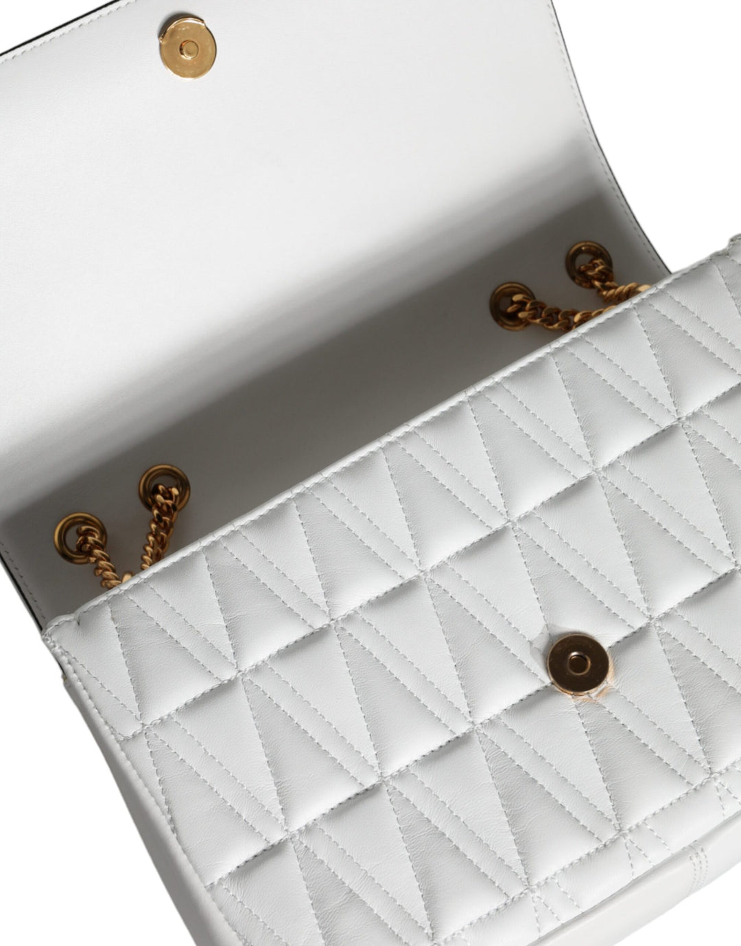 Versace Weiße Mini-Nappaleder-Crossbody-Umhängetasche