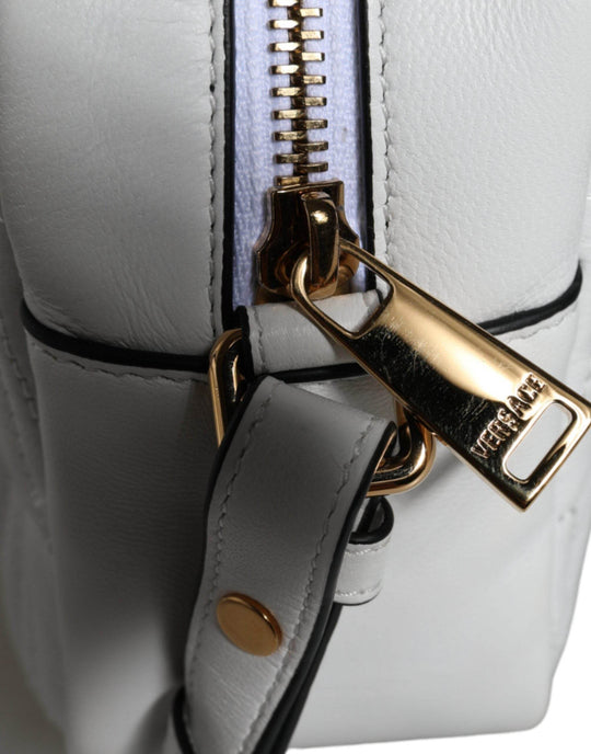 Versace White Quilted Nappa Leather Crossbody Shoulder Bag - Léoré