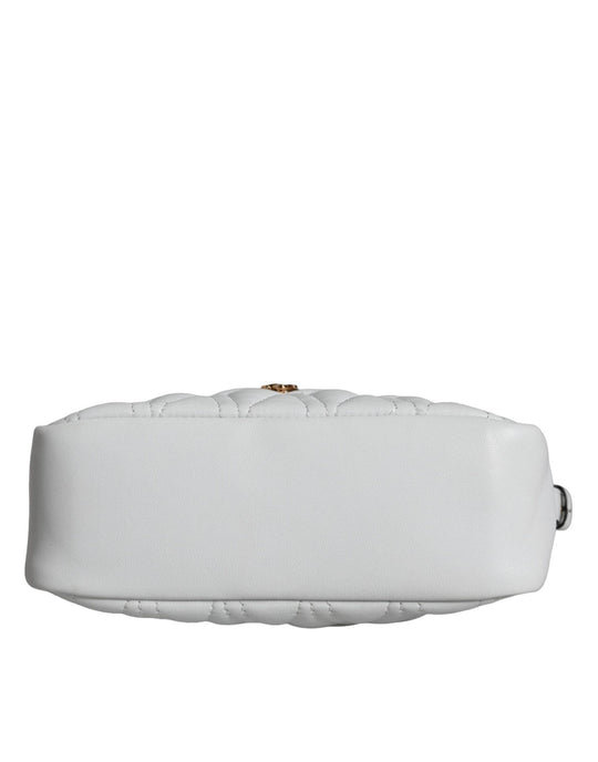 Versace White Quilted Nappa Leather Crossbody Shoulder Bag - Léoré