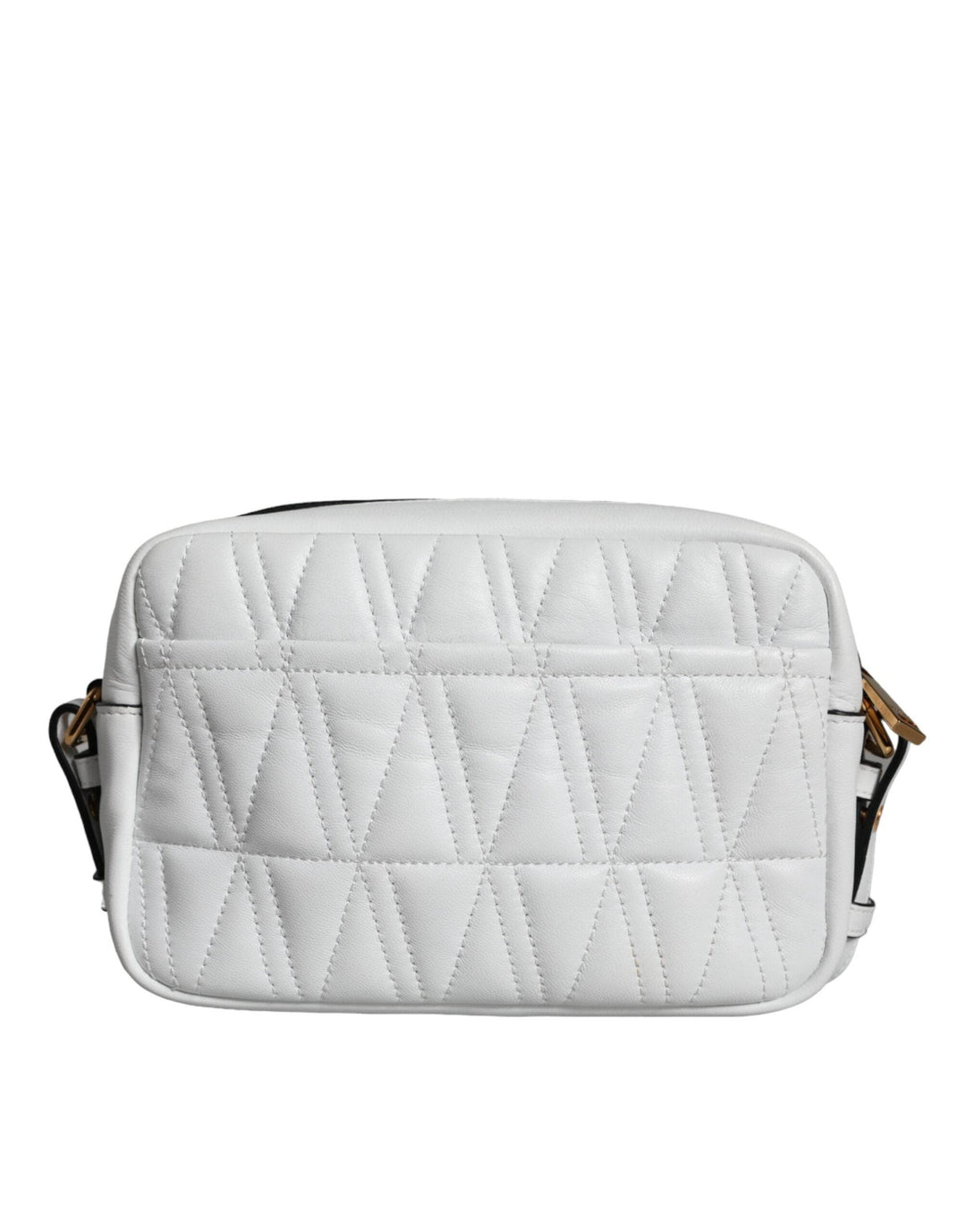 Versace White Quilted Nappa Leather Crossbody Shoulder Bag - Léoré