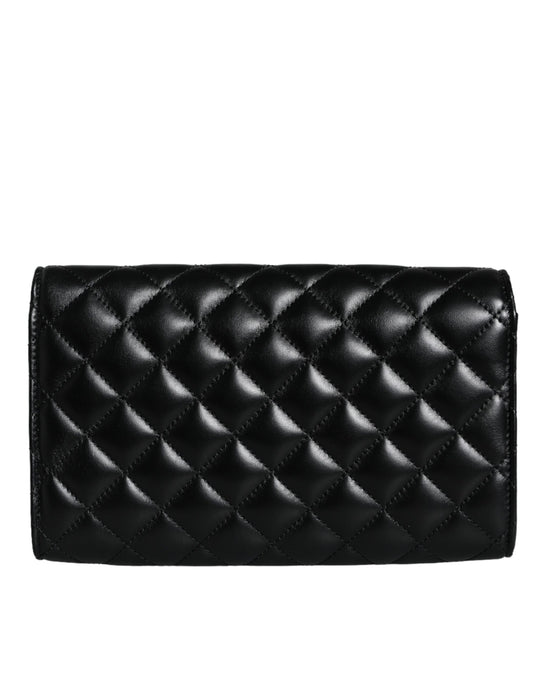 Versace Schwarze gesteppte Nappaleder Crossbody Umhängetasche