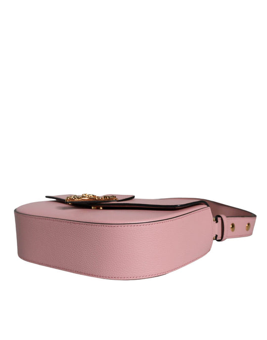 Versace Pink Grainy Calf Leather Logo Crossbody Shoulder Bag - Léoré